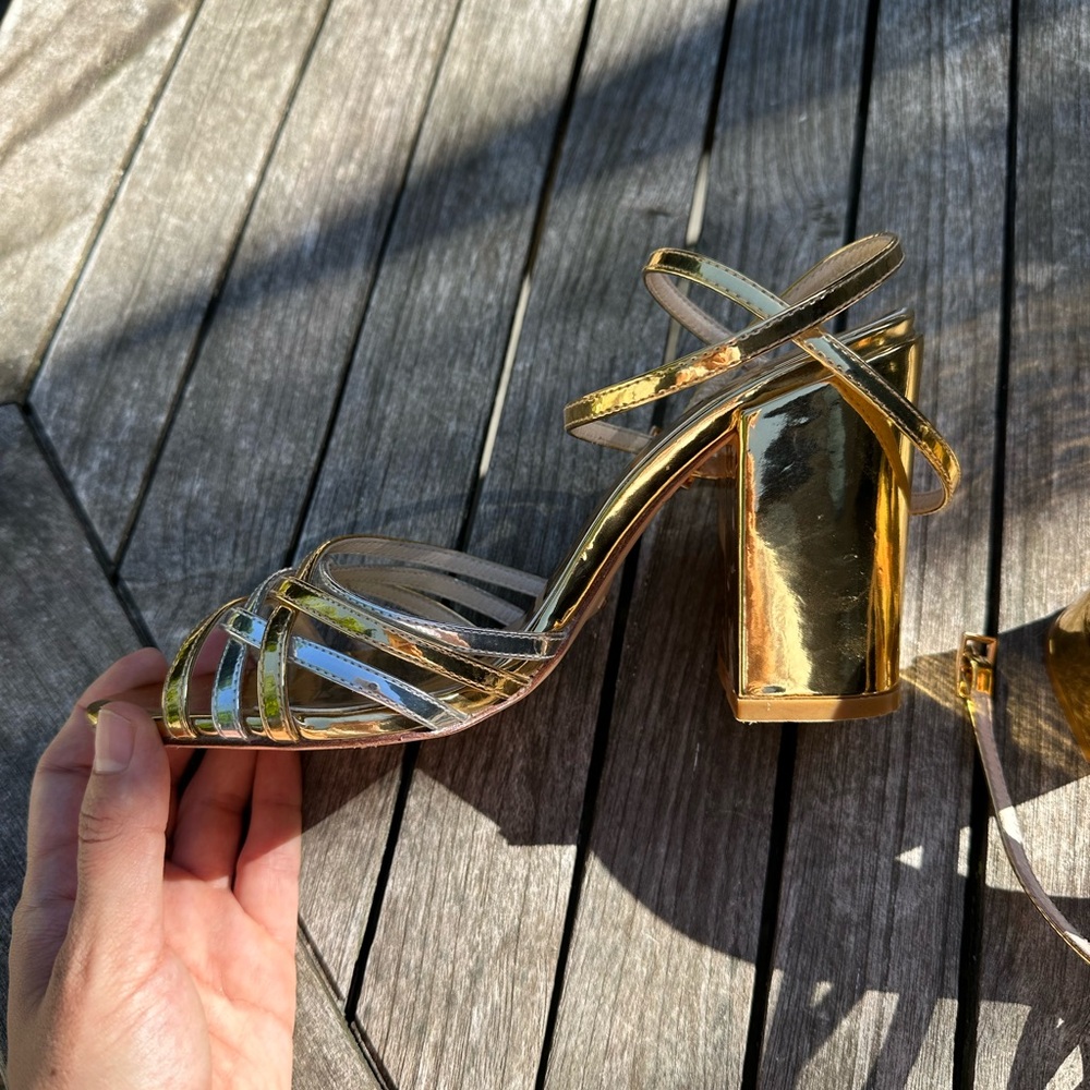 Raye gold and silver Napa block heel 7.5 - Picture 4 of 7